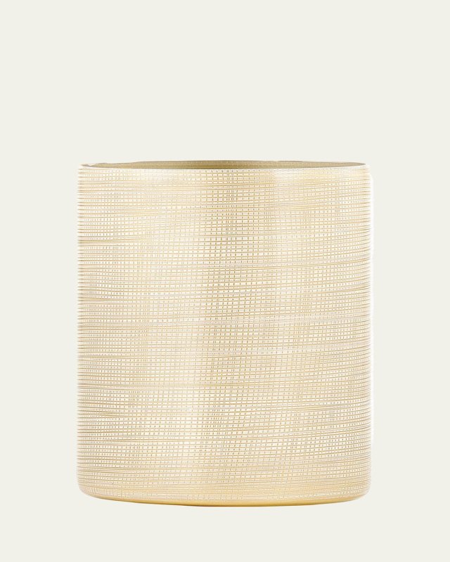 Woven Wastebasket, Gold